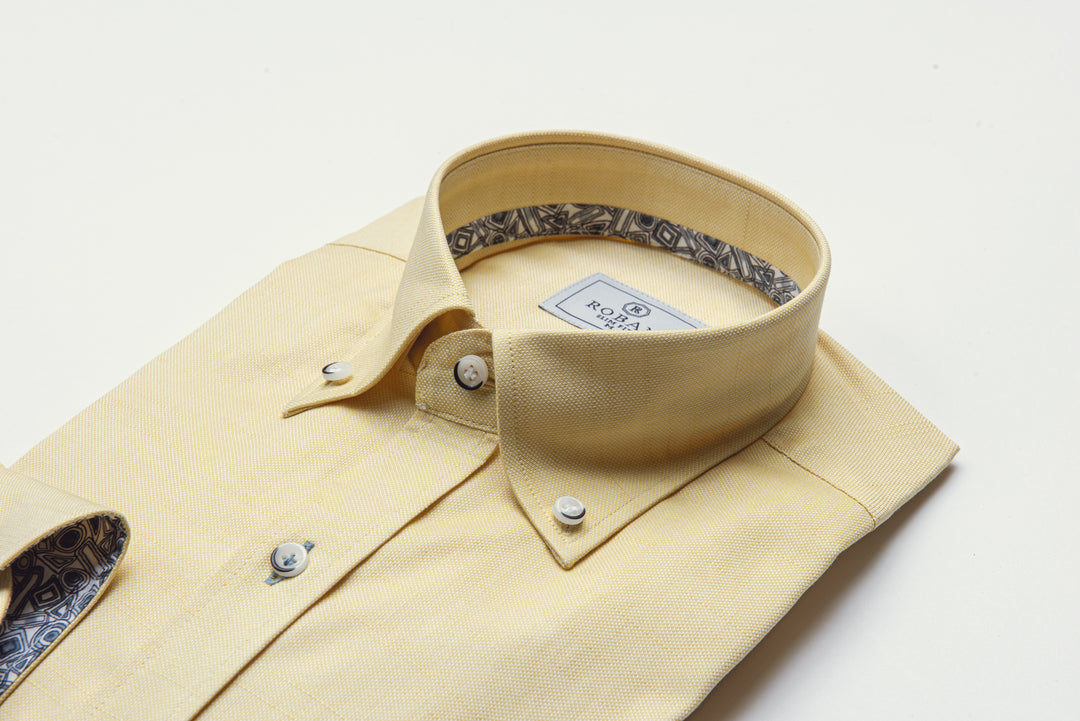 TEXTURED SLIM FIT SLUB COTTON SHIRT