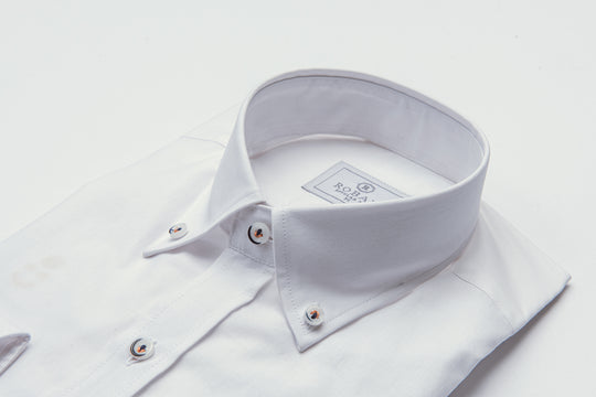 PLAIN FINE COTTON SHIRT WITH EMBROIDERY