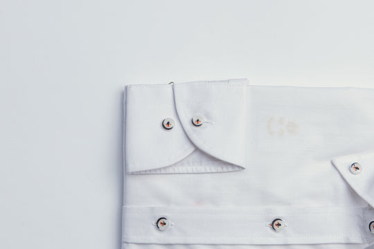 PLAIN FINE COTTON SHIRT WITH EMBROIDERY