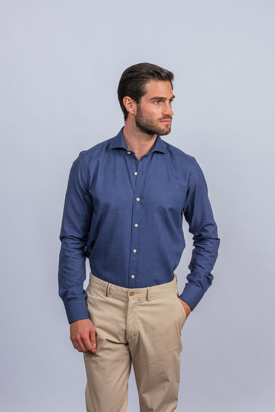 TEXTURED COTTON REGULAR FIT SHIRT