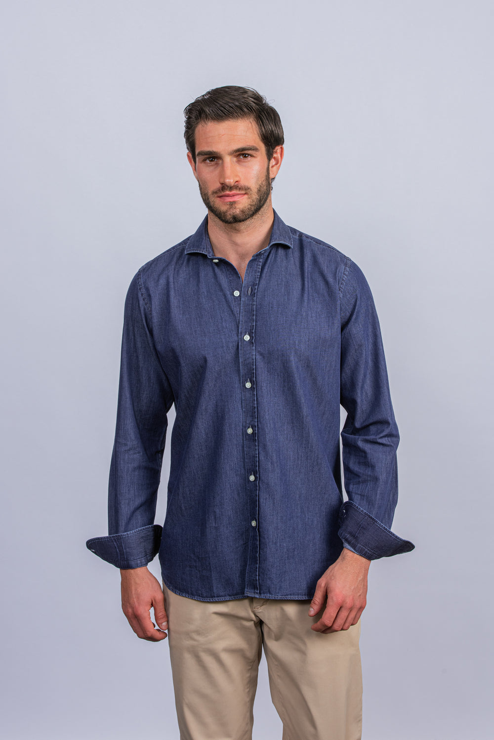 Slim Fit Washed Denim Shirt