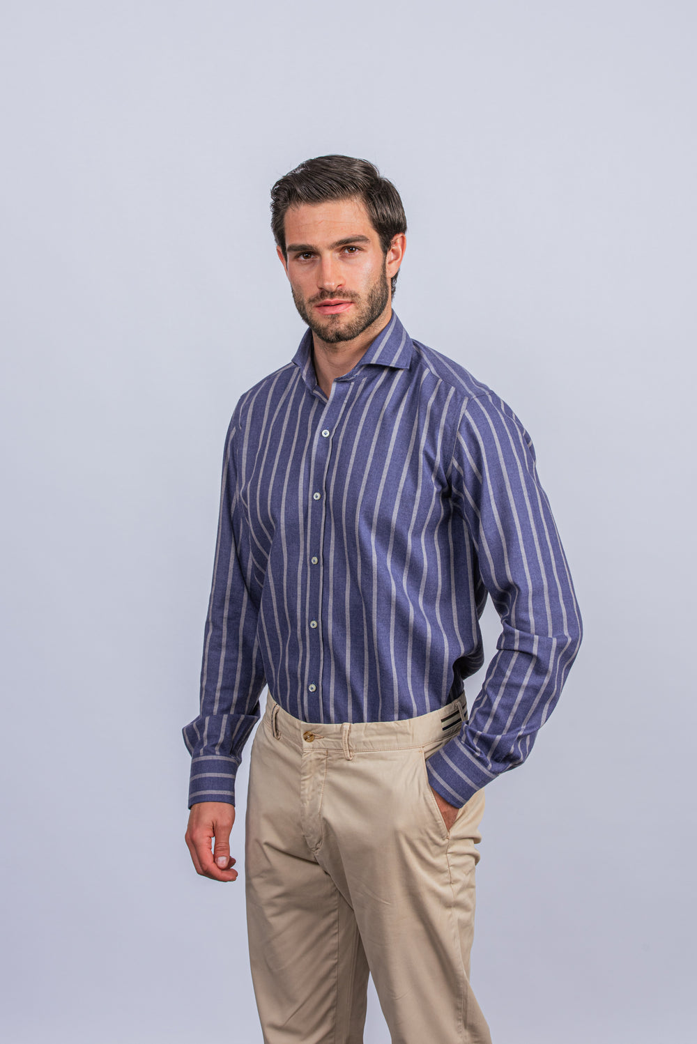 Striped Flannel Cotton Regular Fit Shirt