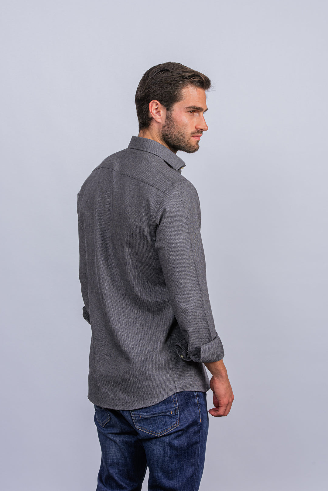 TEXTURED COTTON REGULAR FIT SHIRT