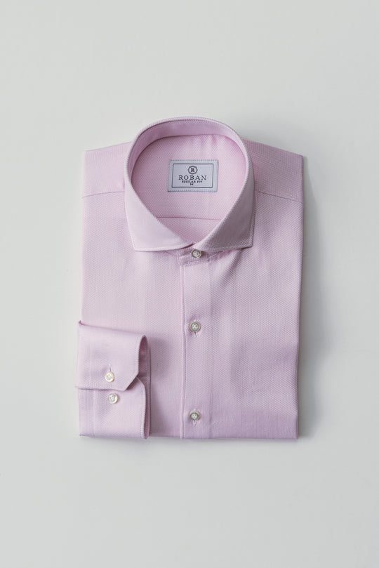 TEXTURED REGULAR FIT SATIN COTTON SHIRT