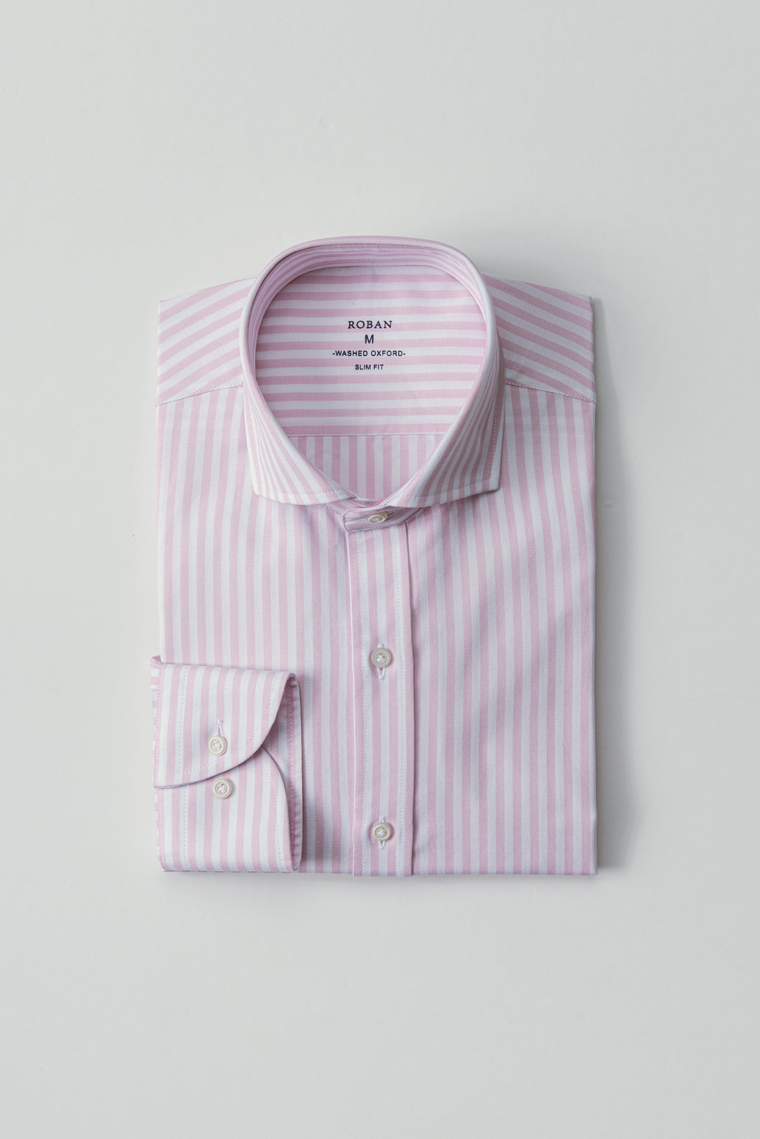 STRIPED WASHED OXFORD SLIM FIT SHIRT