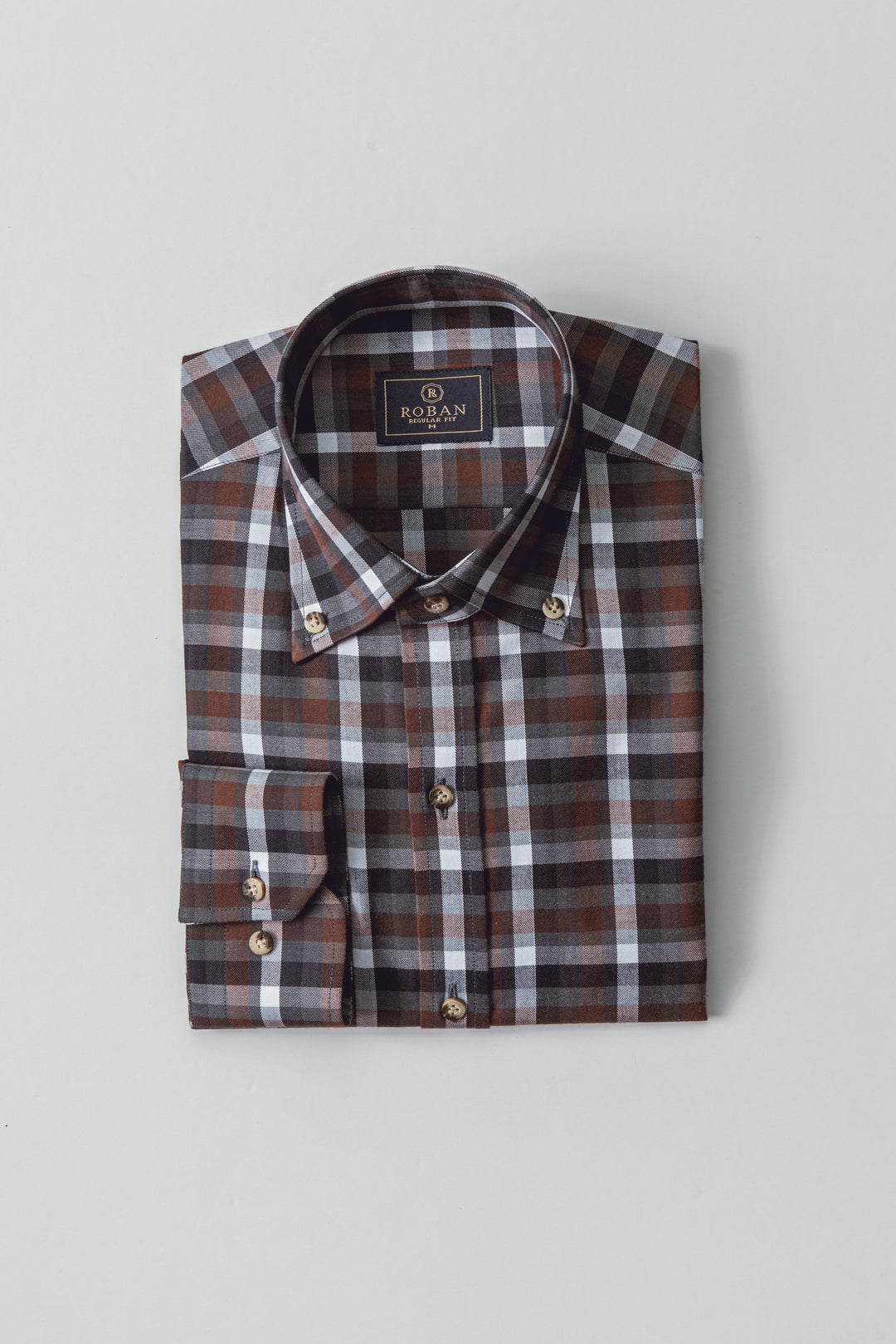 CHECKED  TEXTURED COTTON REGULAR FIT  SHIRT