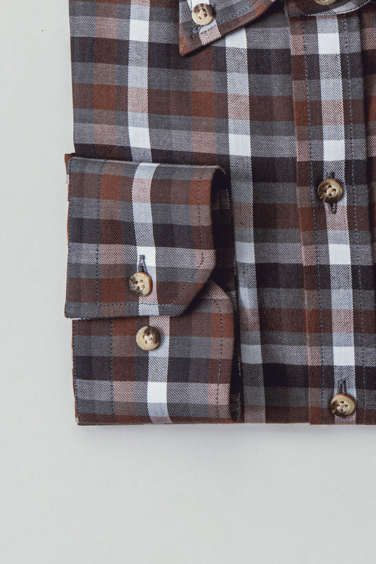 CHECKED  TEXTURED COTTON REGULAR FIT  SHIRT