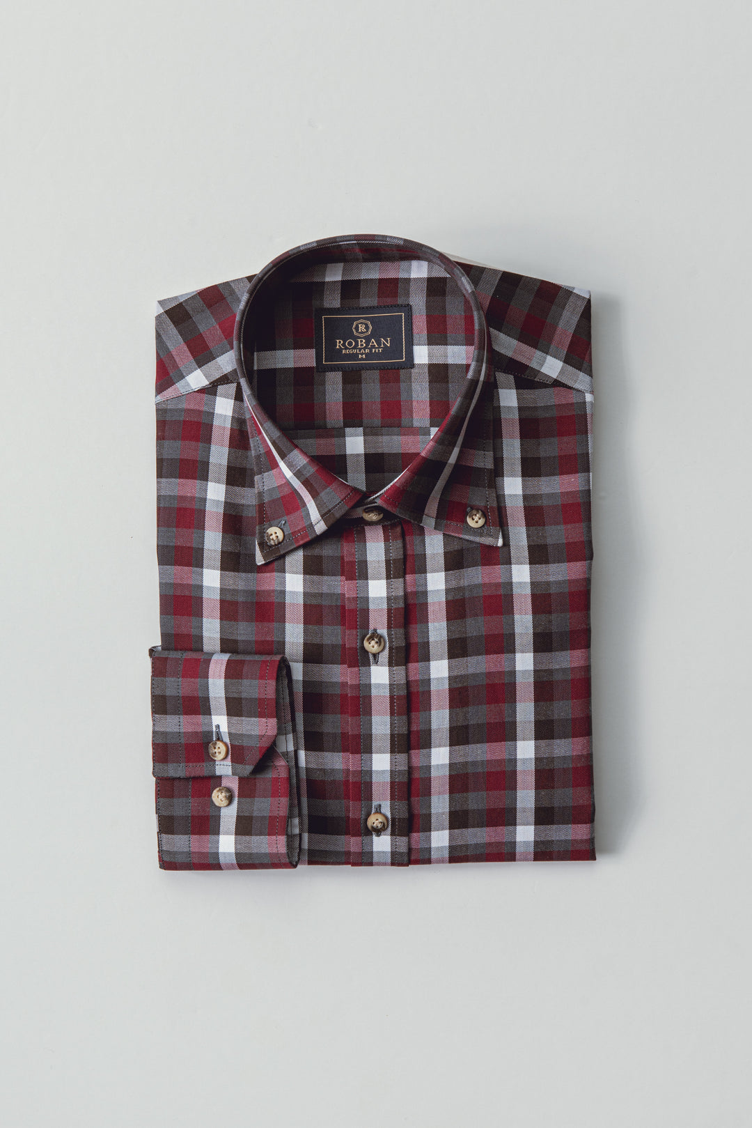 CHECKED  TEXTURED COTTON REGULAR FIT  SHIRT