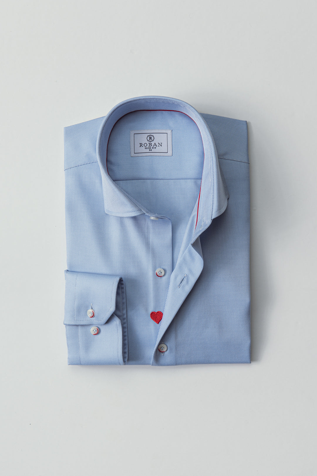 VALENTINE'S DAY  SLIM FIT SATIN COTTON SHIRT