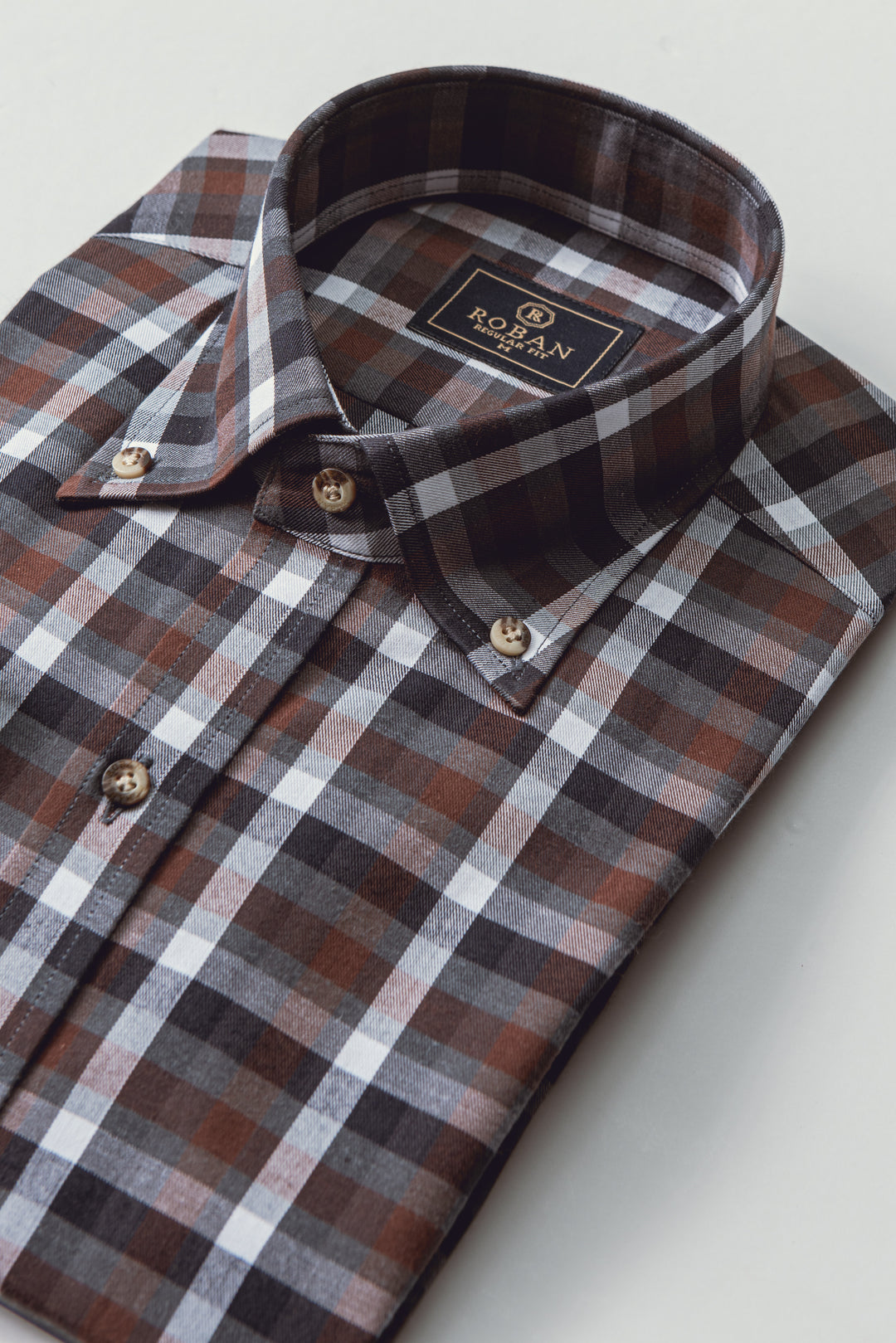 CHECKED  TEXTURED COTTON REGULAR FIT  SHIRT