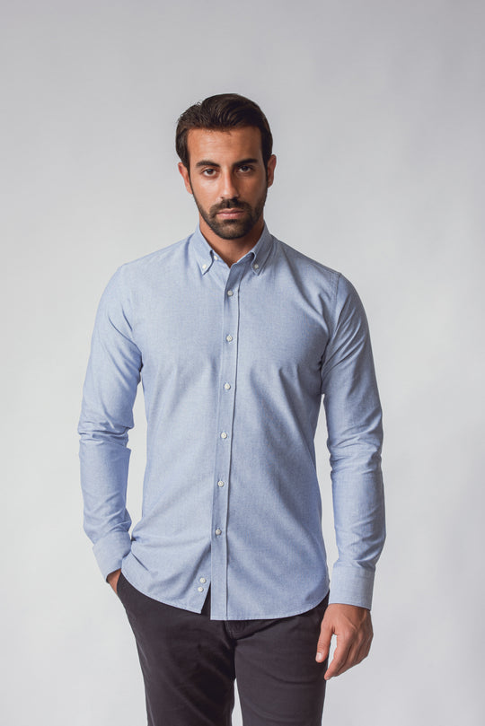 PLAIN WASHED OXFORD SLIM FIT SHIRT