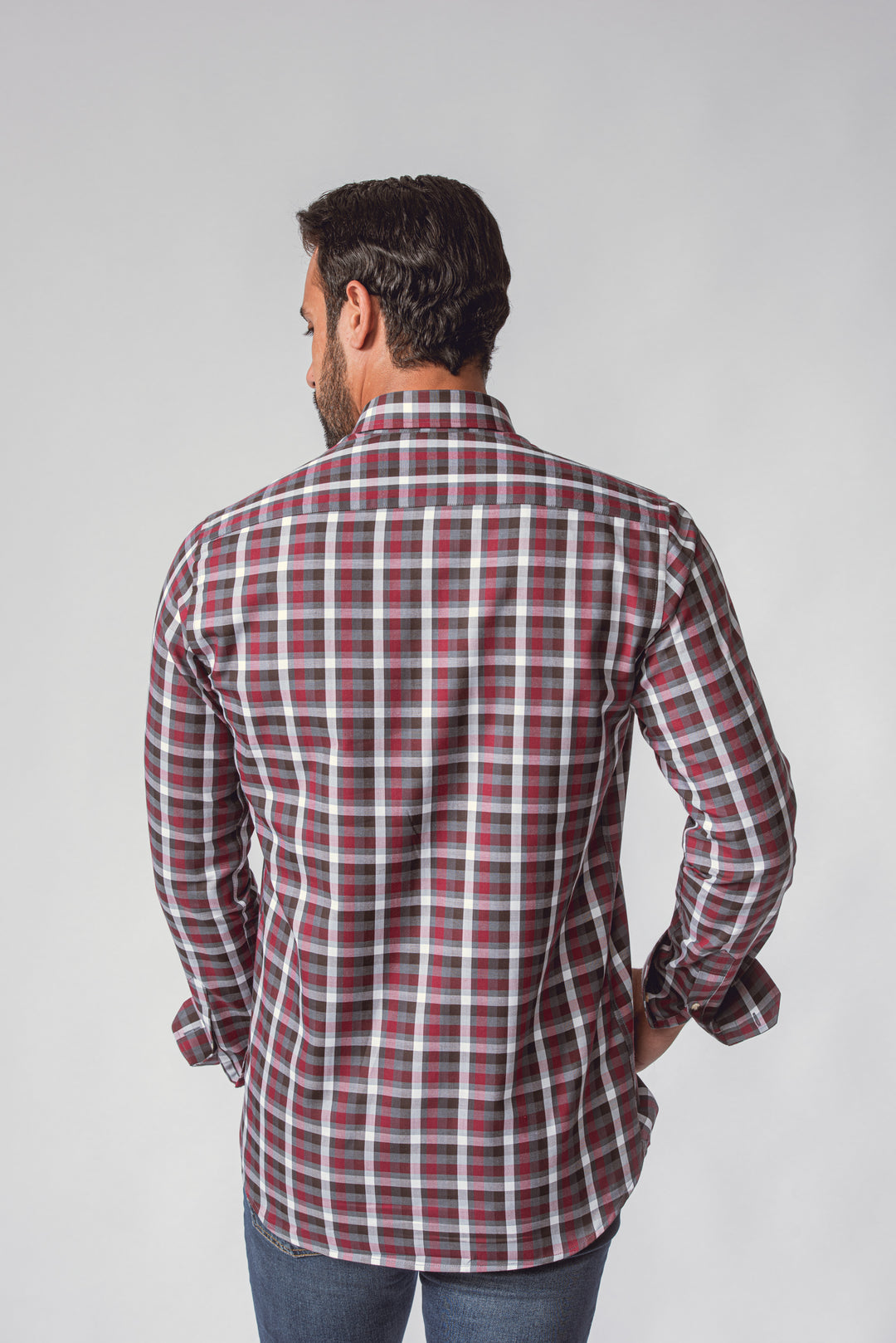 CHECKED  TEXTURED COTTON REGULAR FIT  SHIRT