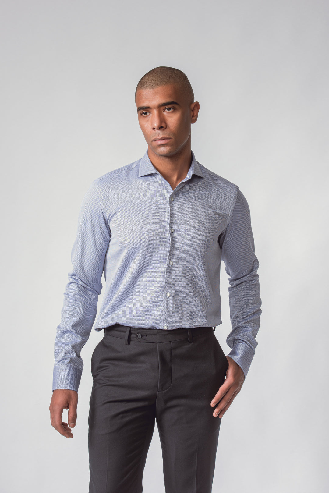 TEXTURED REGULAR FIT SATIN COTTON SHIRT