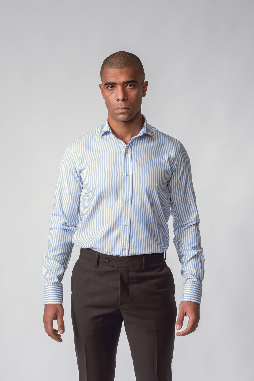 STRIPED WASHED OXFORD SLIM FIT SHIRT