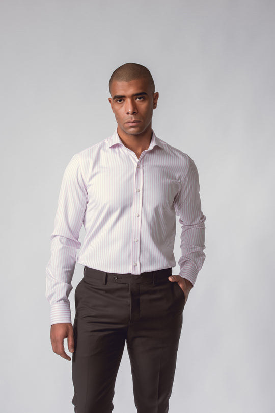 STRIPED WASHED OXFORD SLIM FIT SHIRT