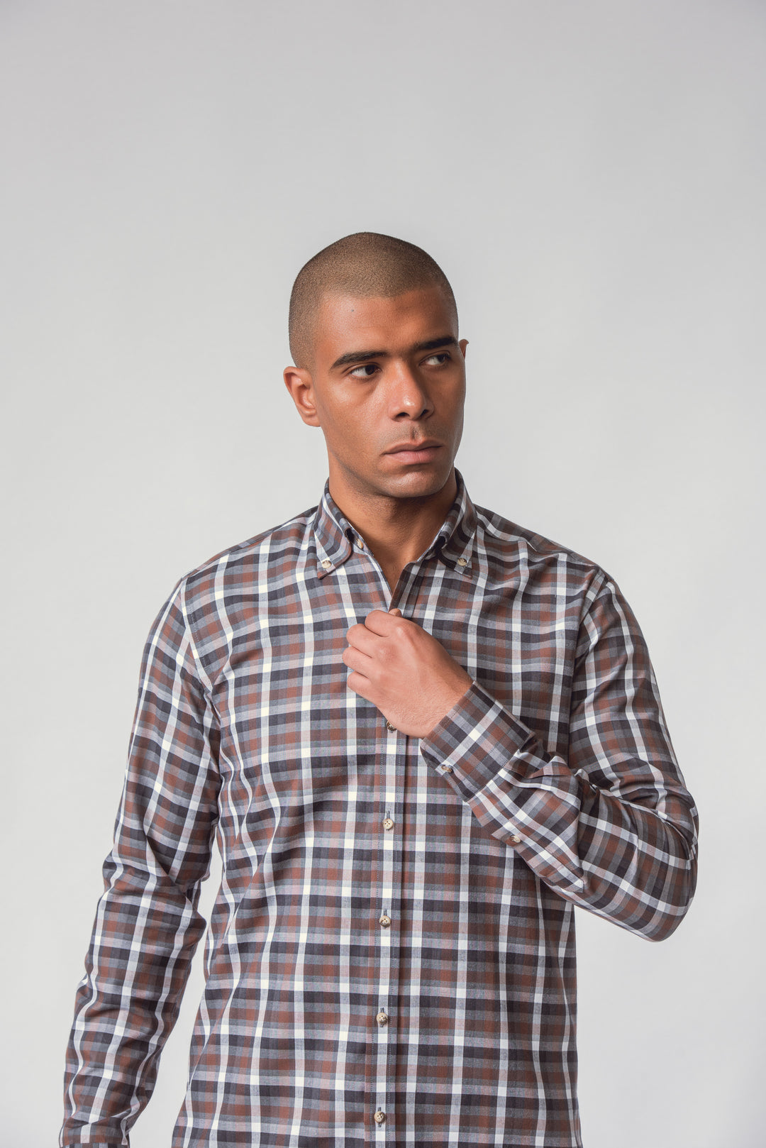 CHECKED  TEXTURED COTTON REGULAR FIT  SHIRT