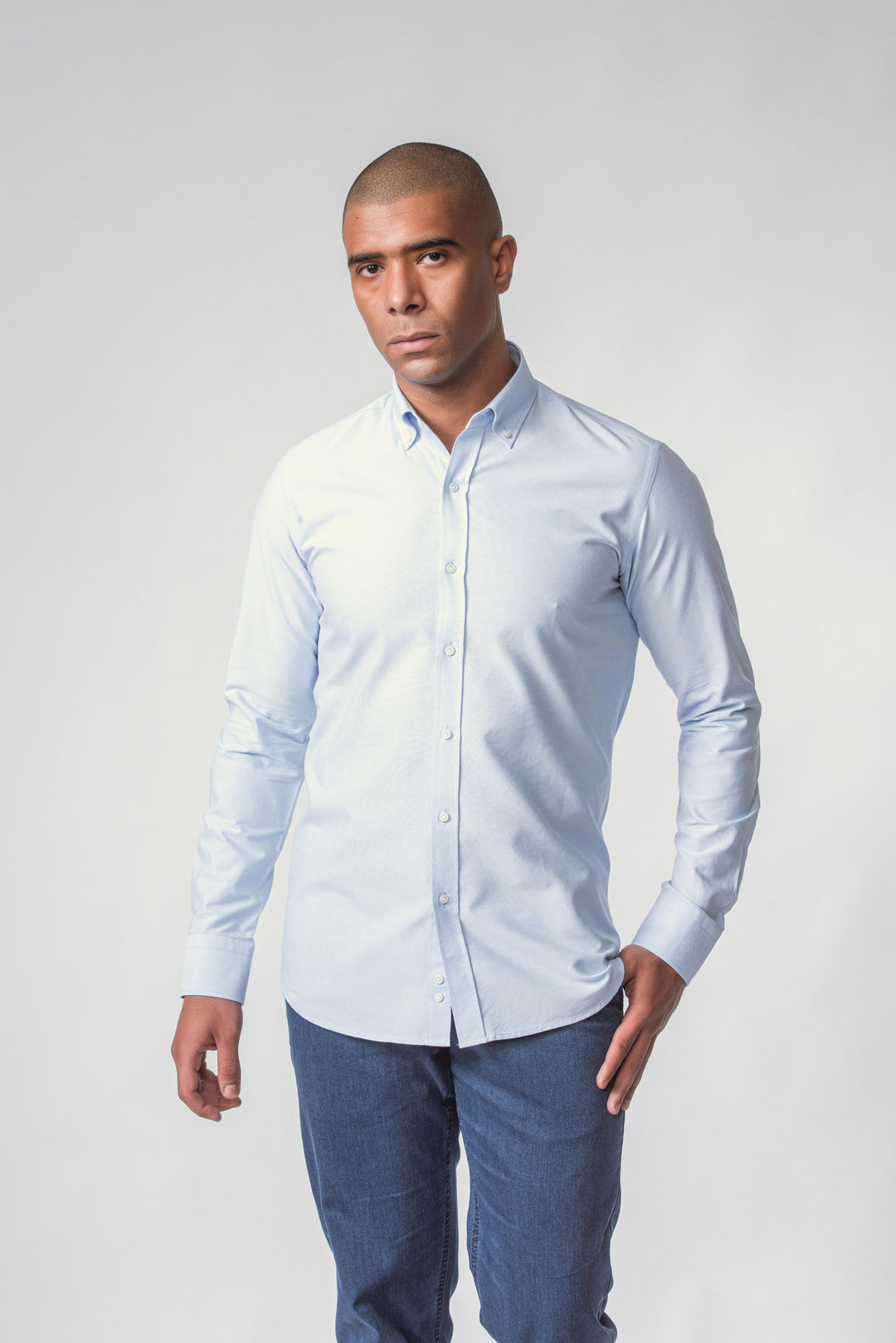 PLAIN WASHED OXFORD SLIM FIT SHIRT