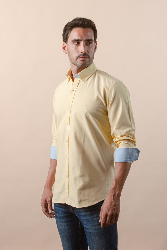 PLAIN WASHED OXFORD REGULAR FIT SHIRT