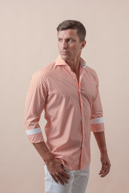 STRIPED COTTON SLIM FIT SHIRT