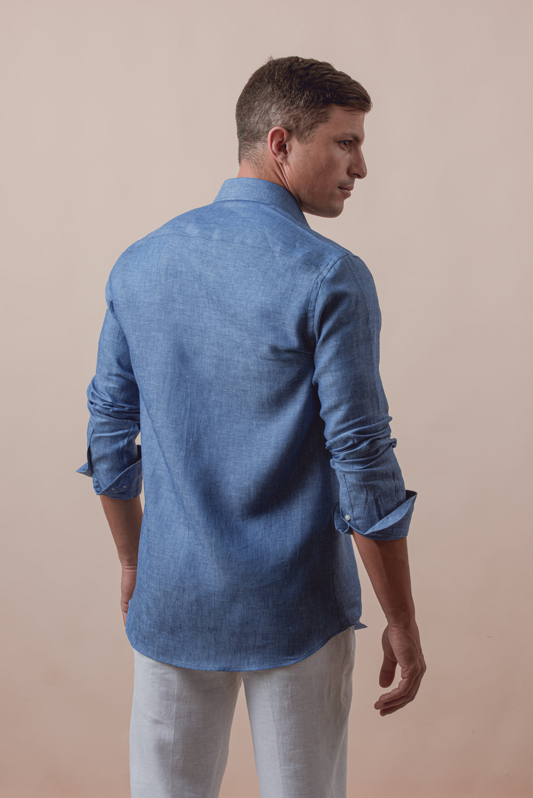 PLAIN WASHED LINEN REGULAR FIT SHIRT