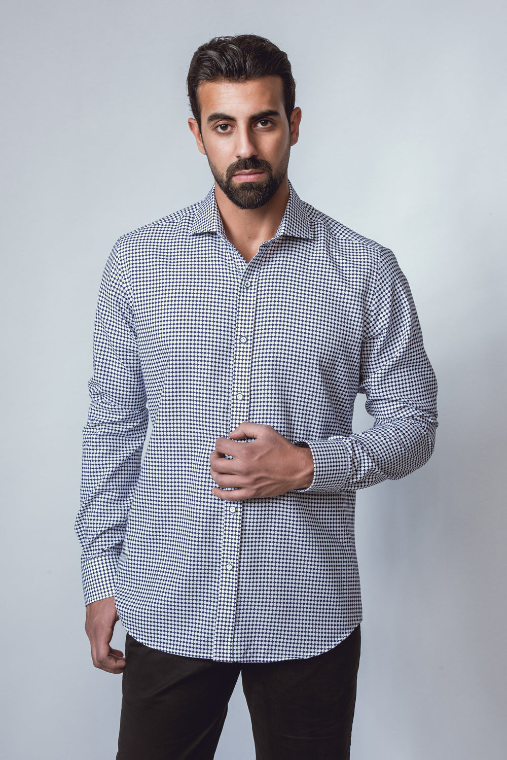 Boyfriend Shirt Coral Jacquard
