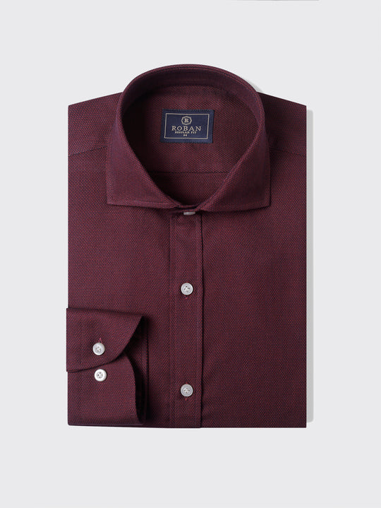 TEXTURED COTTON REGULAR FIT SHIRT