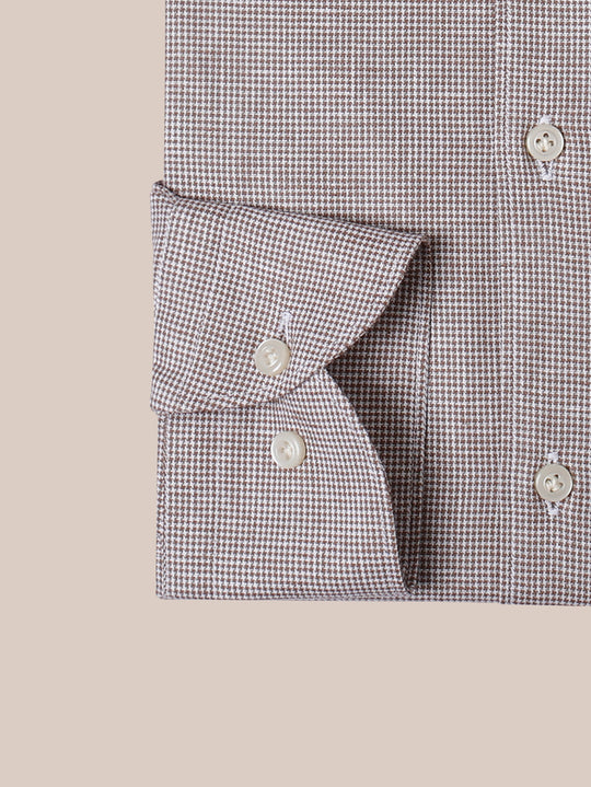 CHECKED WASHED COTTON LINEN REGULAR FIT SHIRT