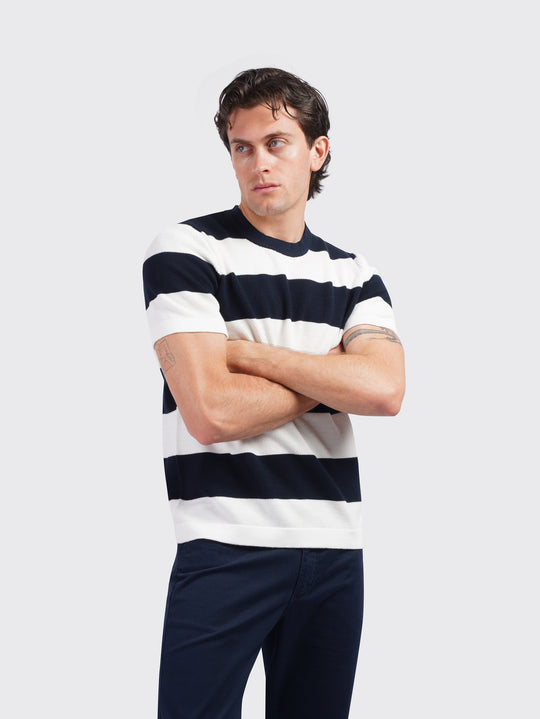 COTTON KNITTED ROUND NECK T-SHIRT