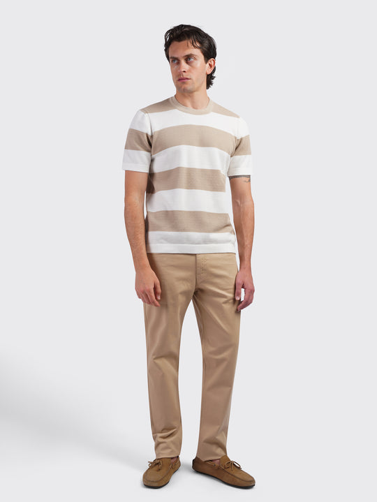 COTTON KNITTED ROUND NECK T-SHIRT