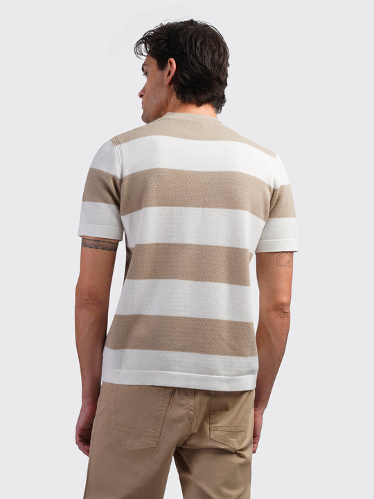 COTTON KNITTED ROUND NECK T-SHIRT