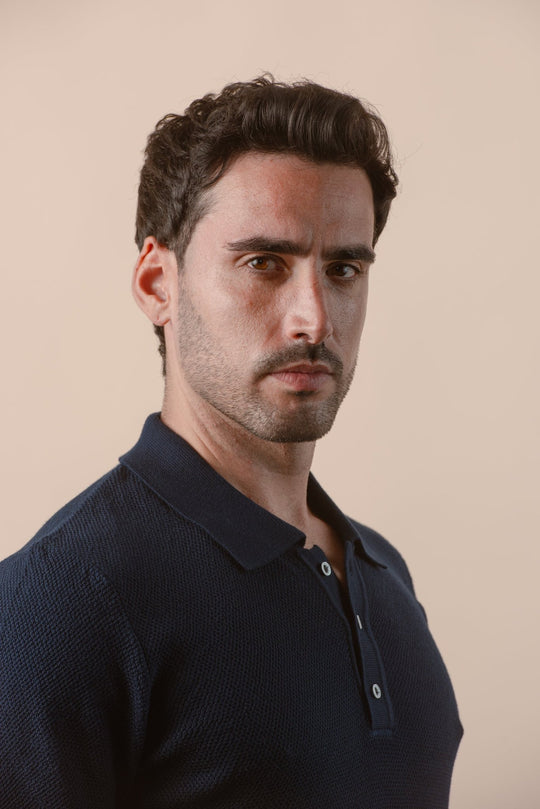 AJOUR KNITTED POLO SHIRT - Roban