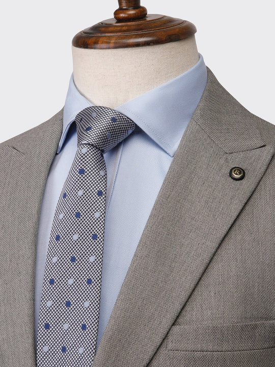 beige Melange Slim Fit suit - Roban