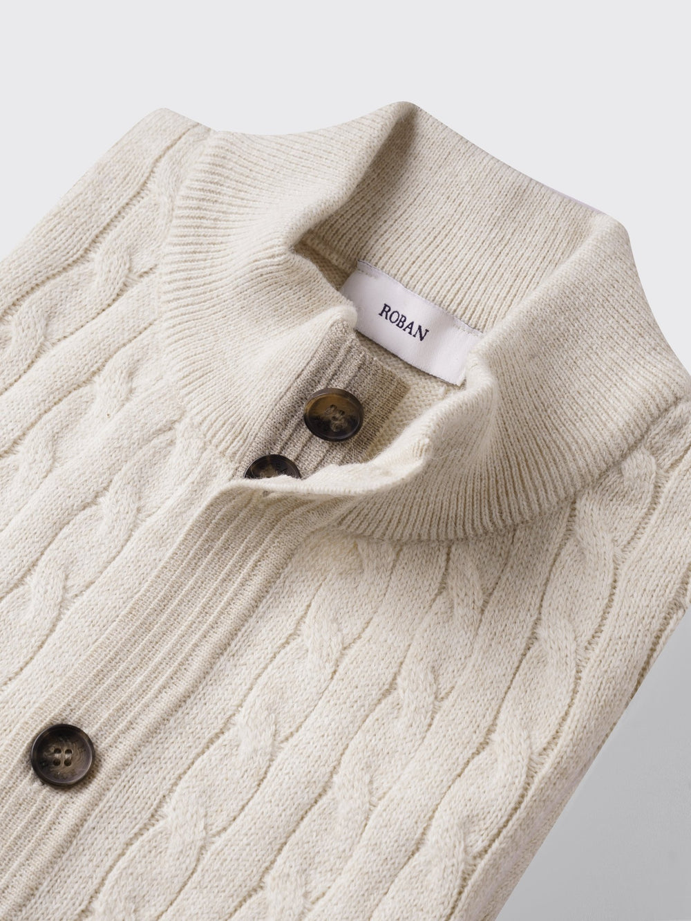 Cable Knitted Button Cardigan - Roban