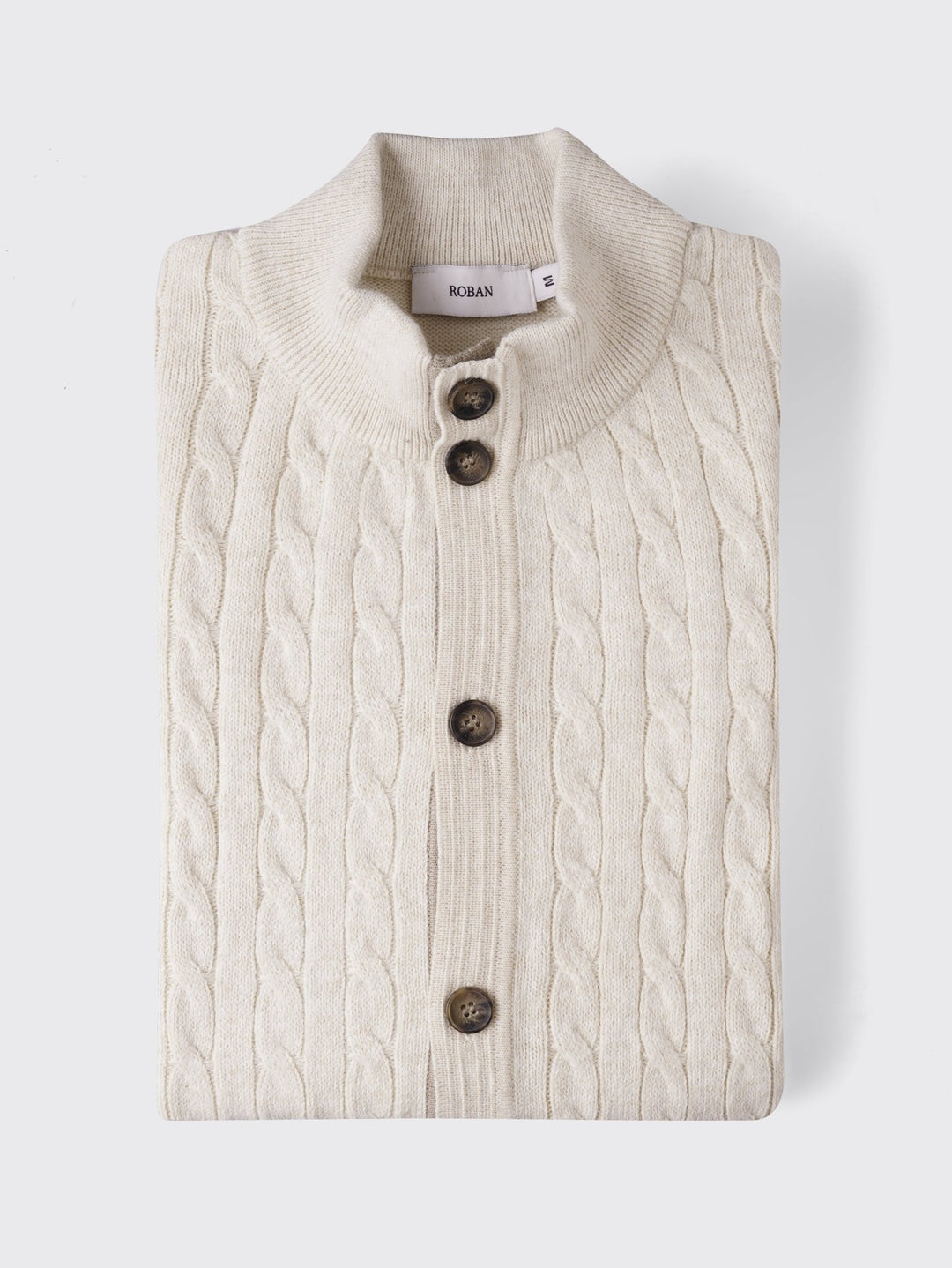 Cable Knitted Button Cardigan - Roban
