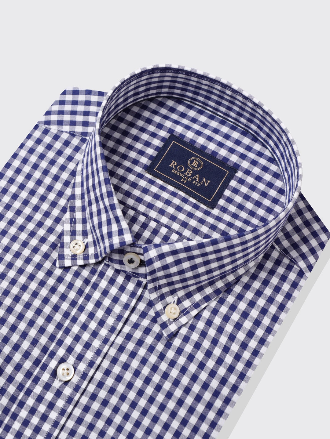 CHECKED COTTON REGULAR FIT SHIRT - Roban