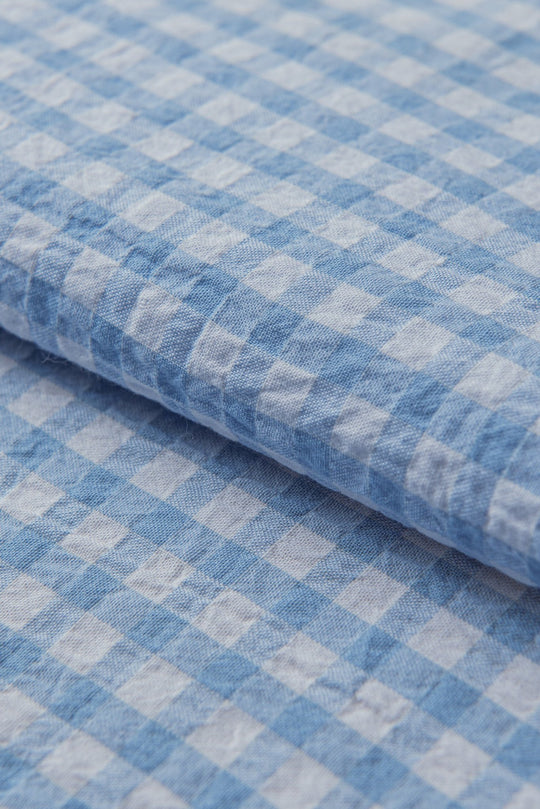 CHECKED CRINKLE - RIBBED COTTON REGULAR FIT SHIRT - Roban