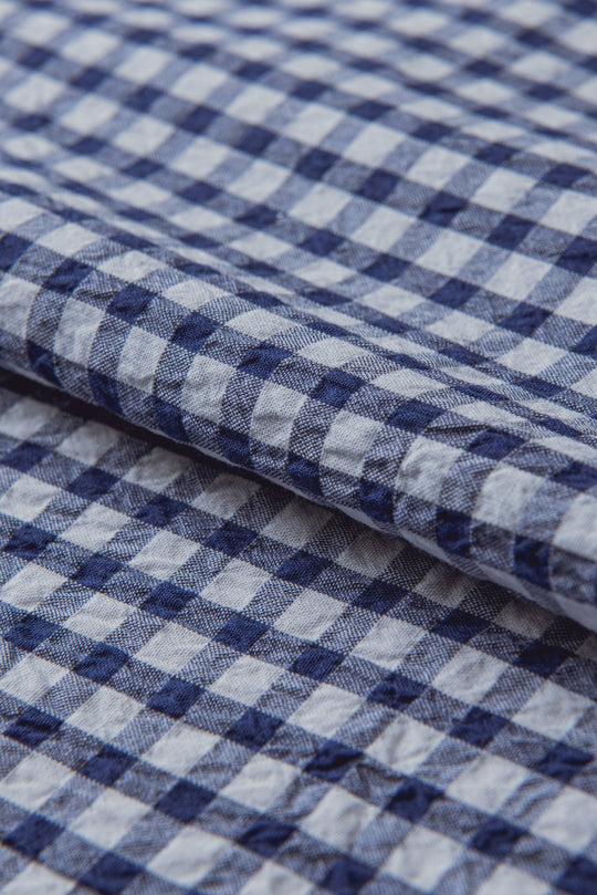 CHECKED CRINKLE - RIBBED COTTON REGULAR FIT SHIRT - Roban