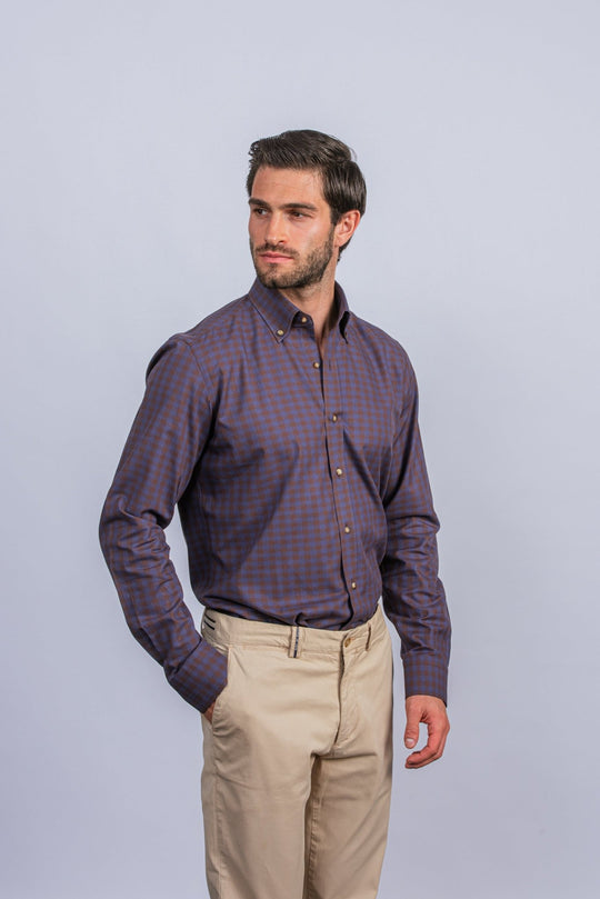 CHECKED FLANNEL COTTON REGULAR FIT SHIRT - Roban
