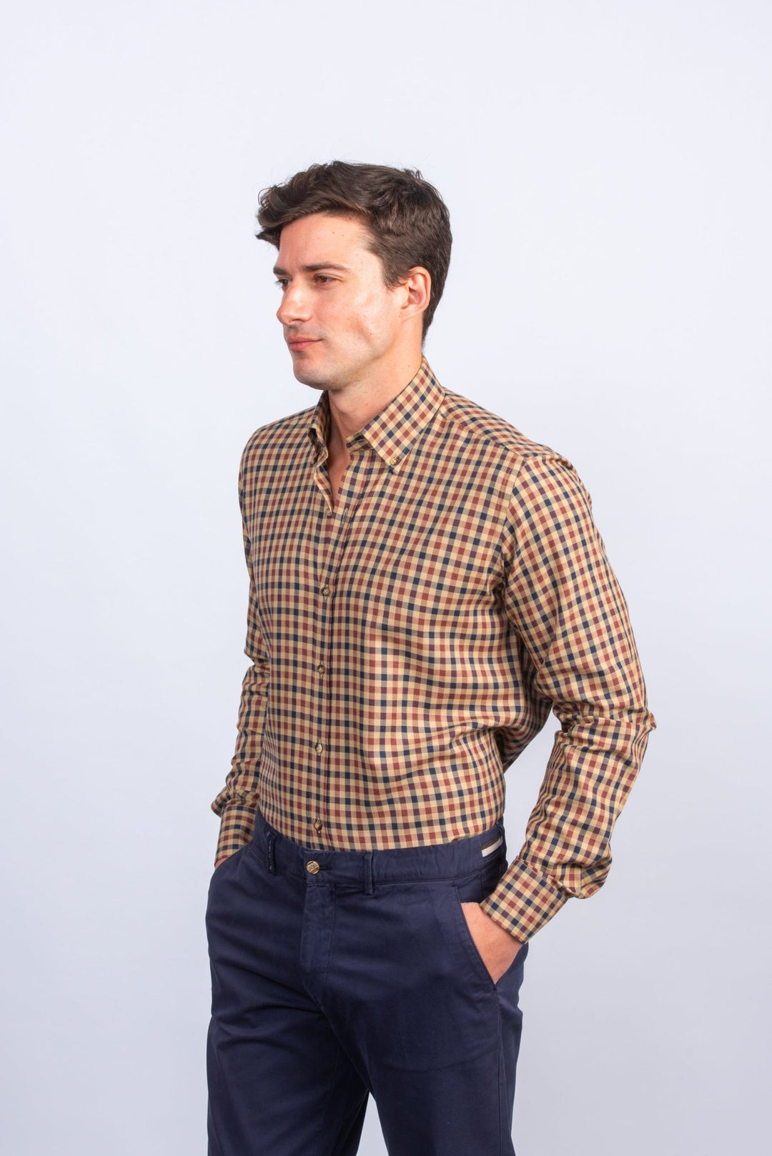 CHECKED FLANNEL COTTON REGULAR FIT SHIRT - Roban