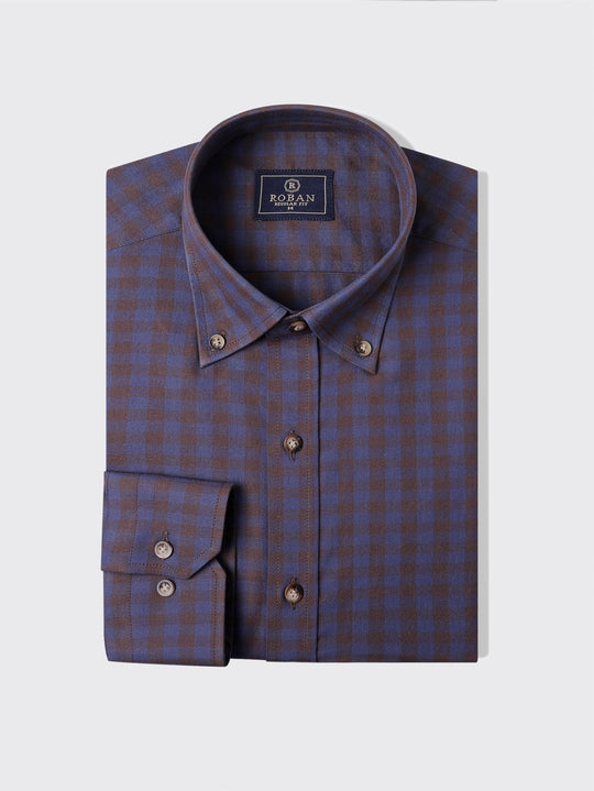 CHECKED FLANNEL COTTON REGULAR FIT SHIRT - Roban