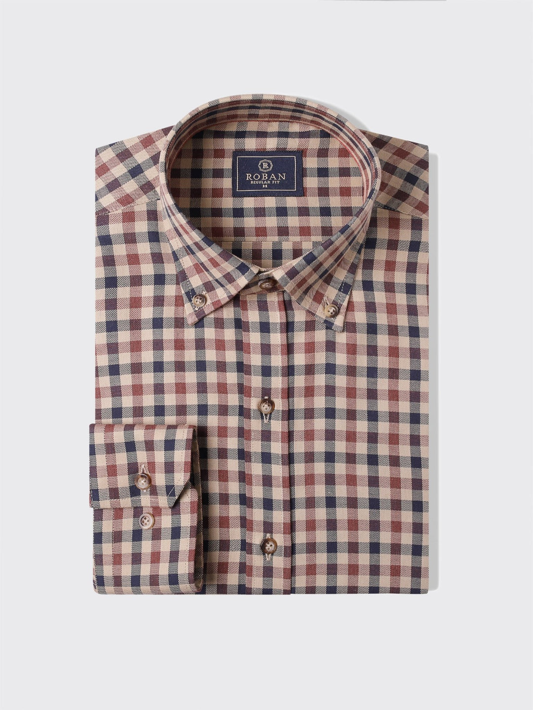 CHECKED FLANNEL COTTON REGULAR FIT SHIRT - Roban