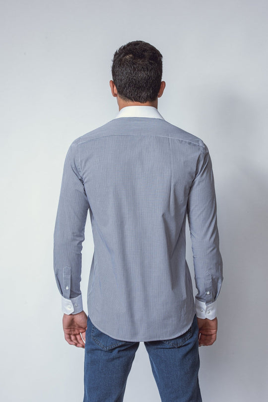 CHECKED REGULAR FIT POPLIN SHIRT - Roban