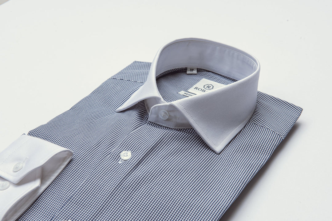 CHECKED REGULAR FIT POPLIN SHIRT - Roban
