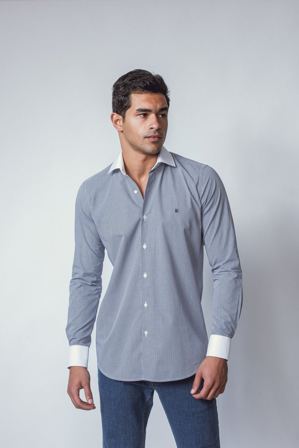CHECKED REGULAR FIT POPLIN SHIRT - Roban