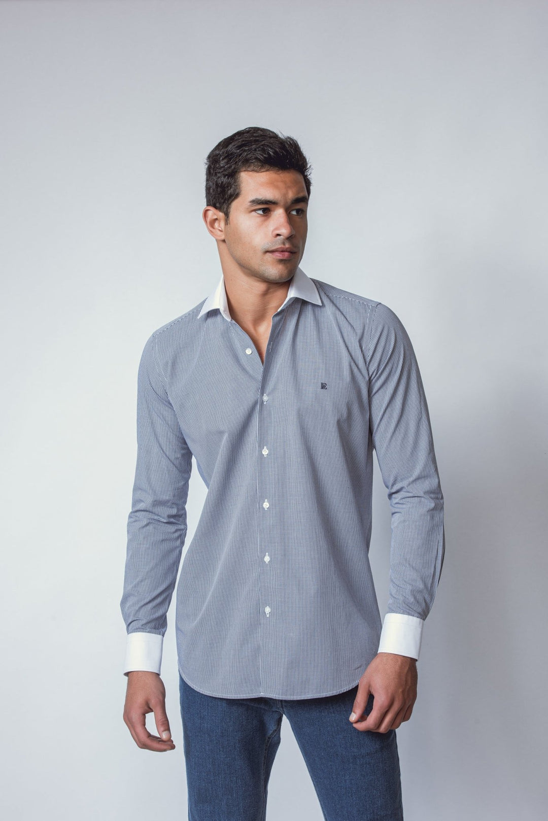 CHECKED REGULAR FIT POPLIN SHIRT - Roban