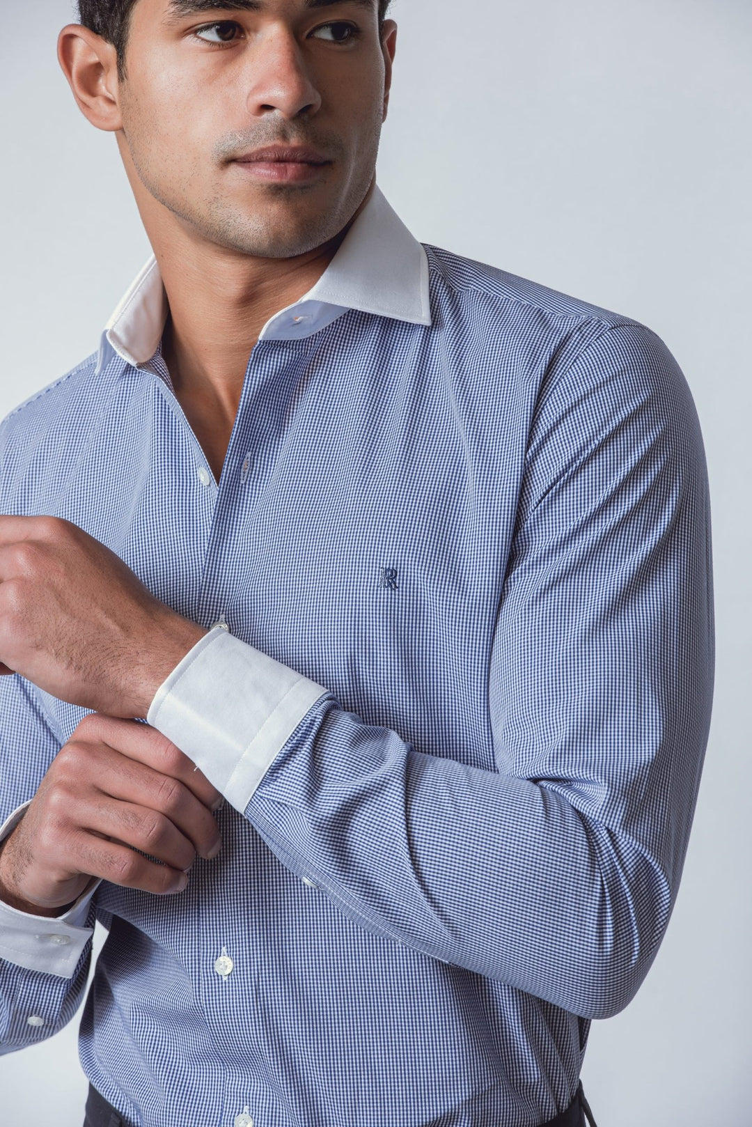 CHECKED REGULAR FIT POPLIN SHIRT - Roban