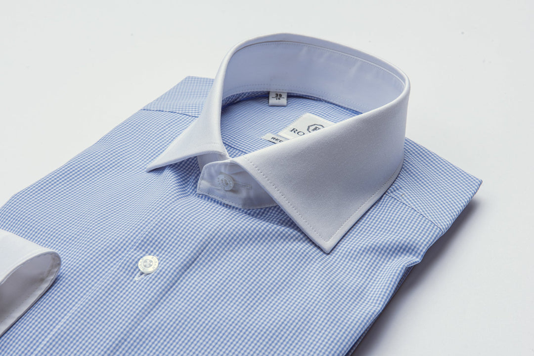 CHECKED REGULAR FIT POPLIN SHIRT - Roban