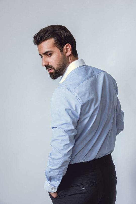 CHECKED REGULAR FIT POPLIN SHIRT - Roban