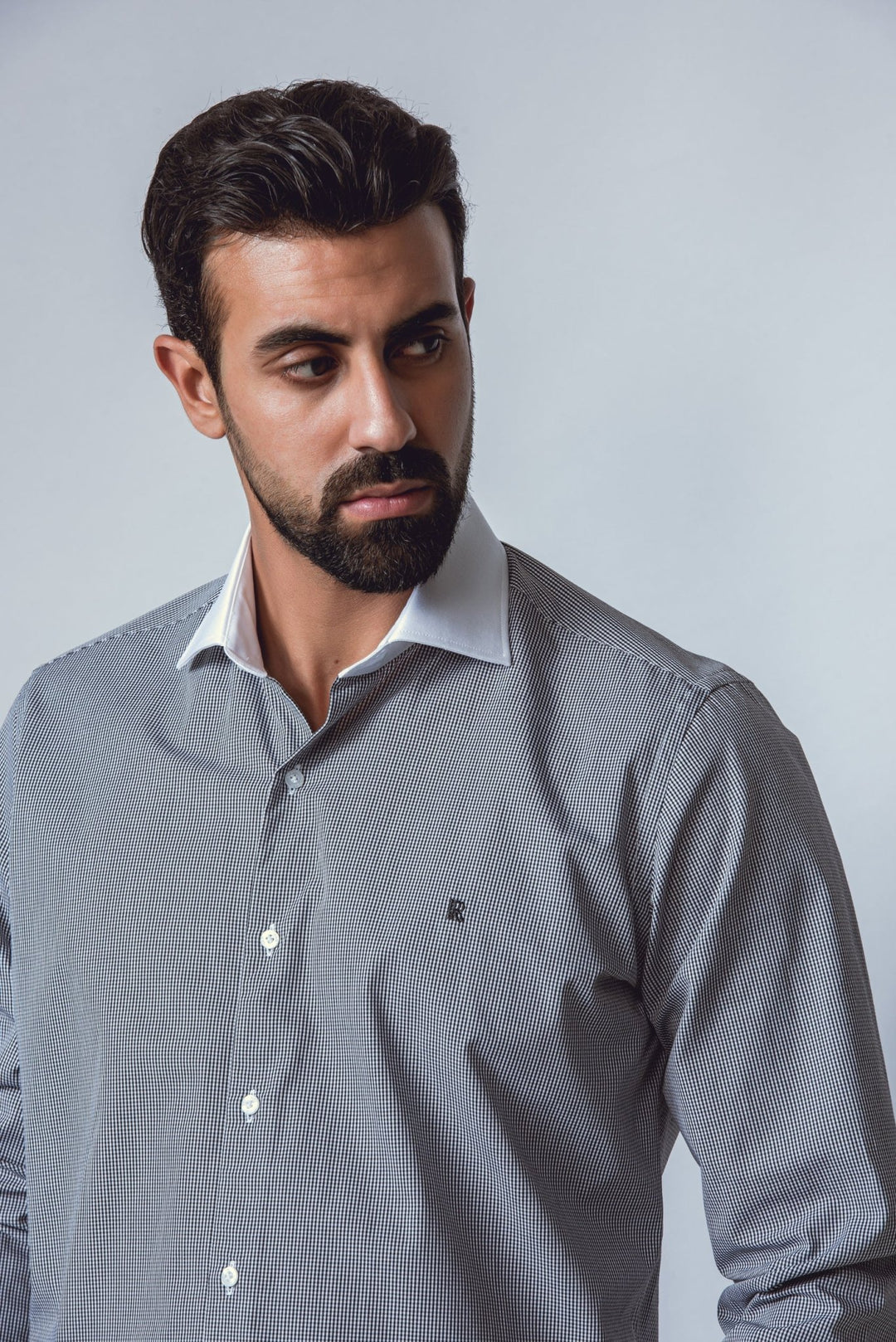 CHECKED REGULAR FIT POPLIN SHIRT - Roban