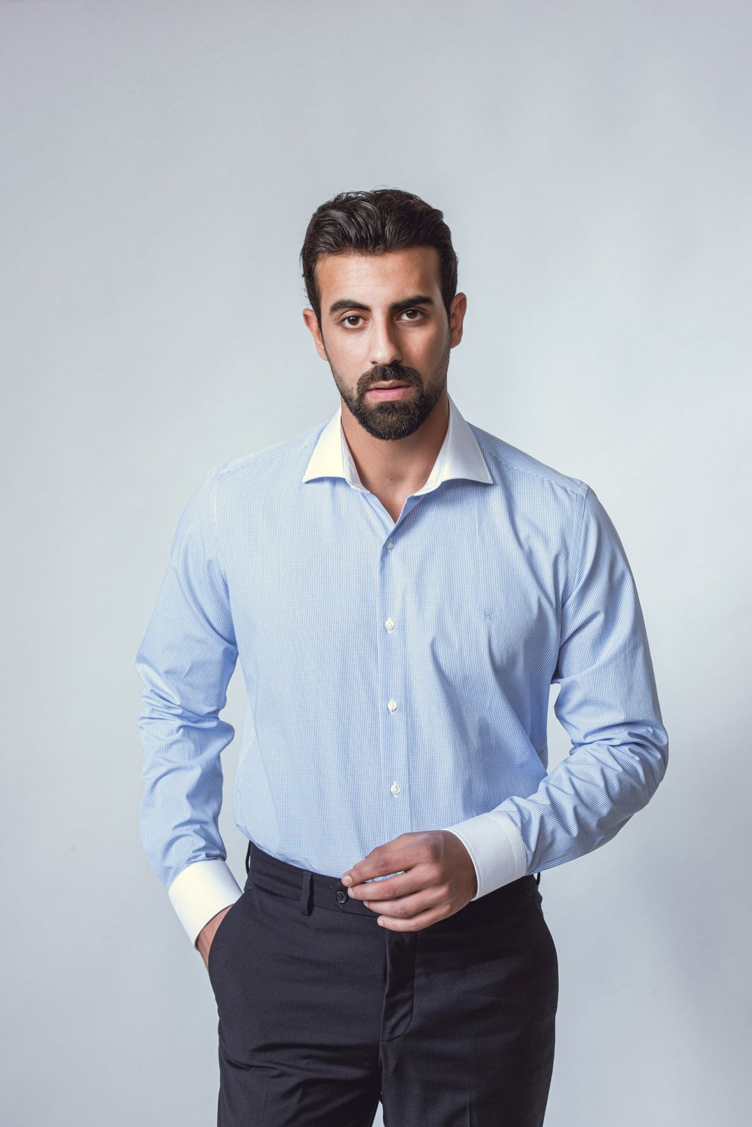 CHECKED REGULAR FIT POPLIN SHIRT - Roban